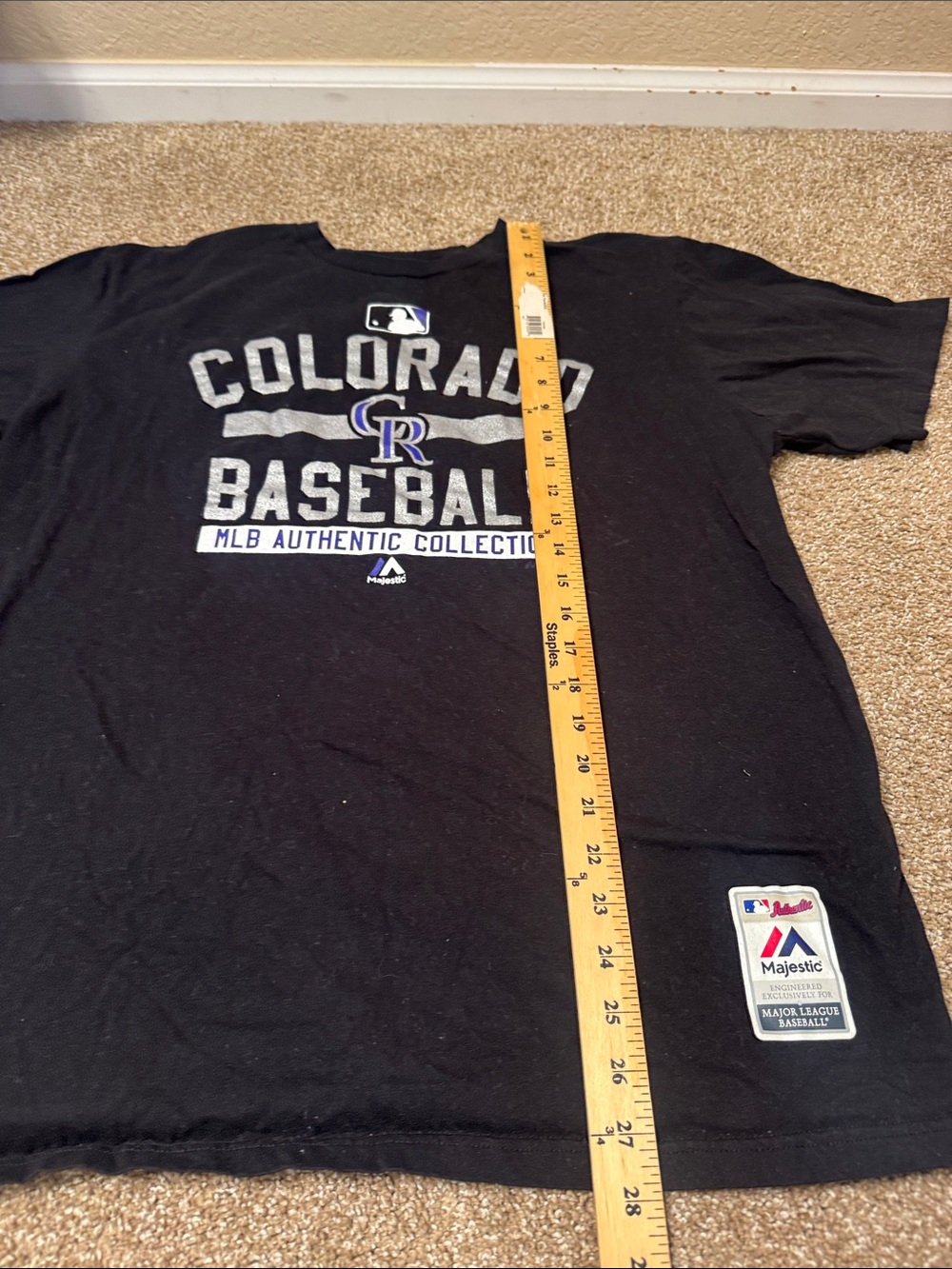 Majestic Colorado Rockies Black Short Sleeve Baseball Tee MLB SZ XL - Picture 4 of 7